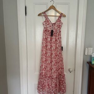 Floral Red Maxi Dress